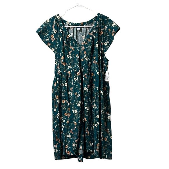Old Navy V-Neck‎ Floral Mini Swing Dress Women Sundress Cottagecore Modern NWT - Picture 1 of 15